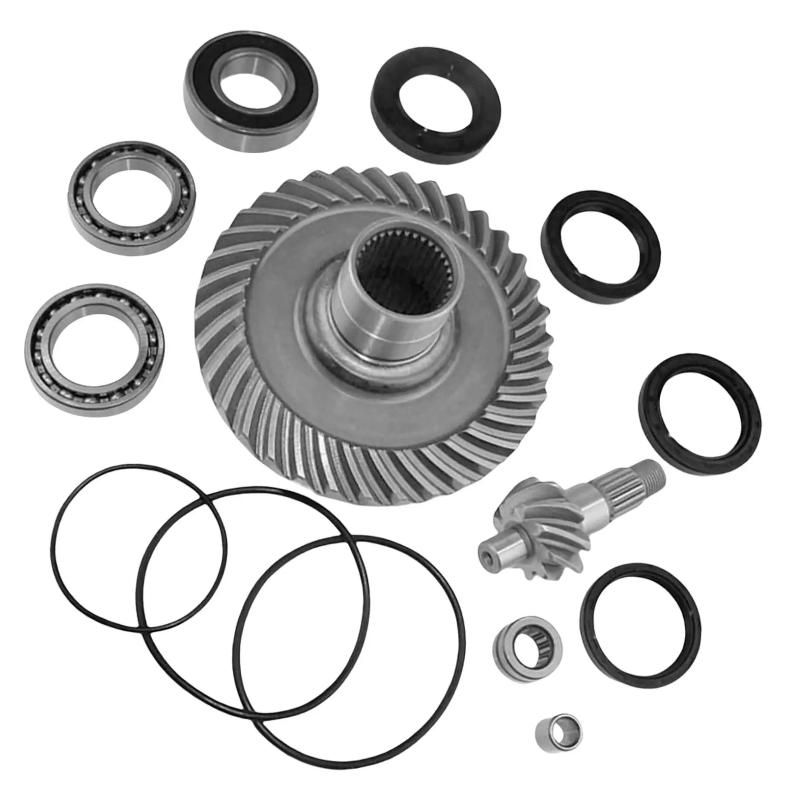 Rear Differential Ring & Pinion Gear + Bearing Kit 14Pcs/Set for Honda TRX300 88-00 Replacement Easy to Install Accessories