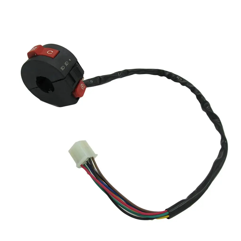 7-Wire Left Handlebar Switch Button Housing for 50cc 70 Quad, Black