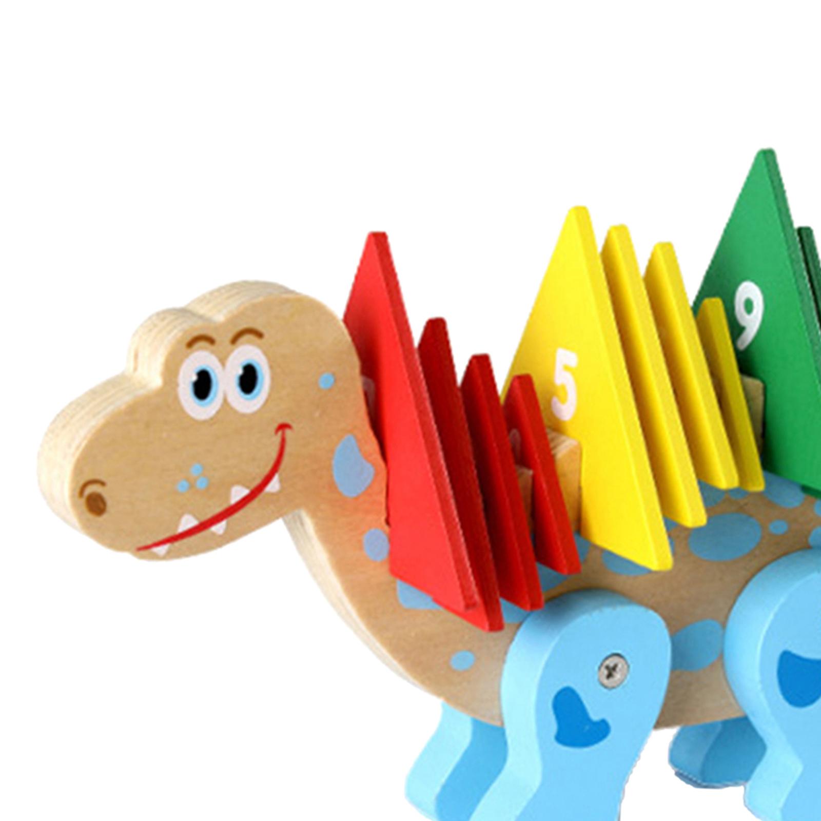 Kids Math Toy Find Developmental Toy Wooden Color Shape Recognition Dinosaur Toy Gift