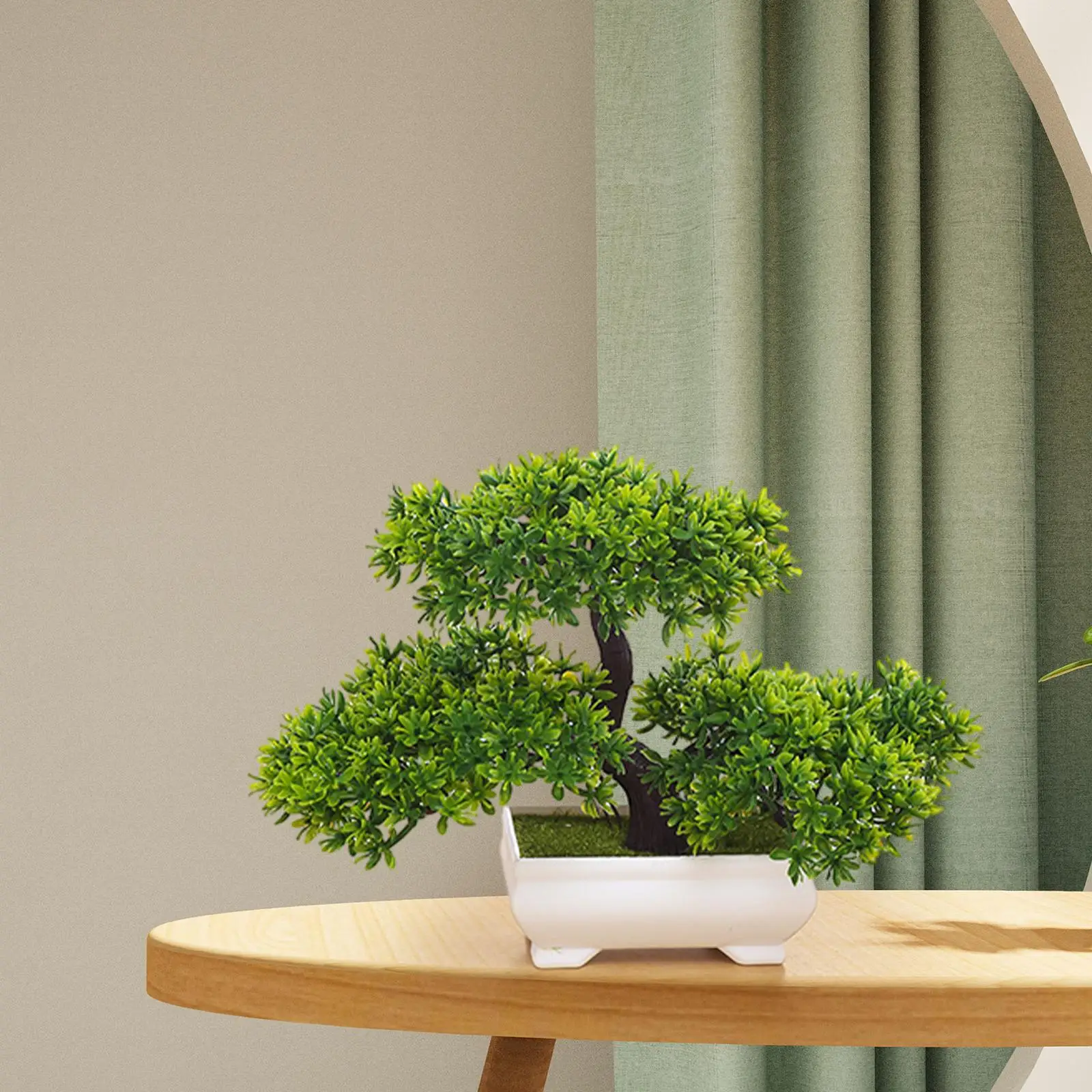 Artificial Bonsai Tree Zen Decoration Desktop Potted Japanese Pine Tree for Fireplace Office Bathroom Farmhouse Bedroom