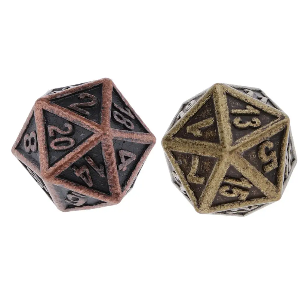 20-Sides Dices Metal Polyhedral Metal Dice for RPG Board Games - 2.2cm/ 0.86 inch