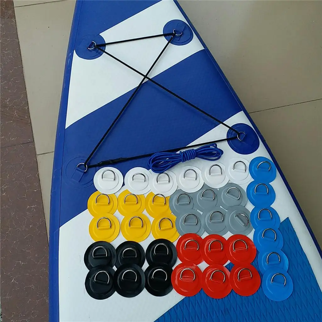 Paddleboard   Deck Rigging  - 6Pcs D Patch  Elastic Shock Cord, Inflatable Boat Deck Attachment  Kayak Accessories