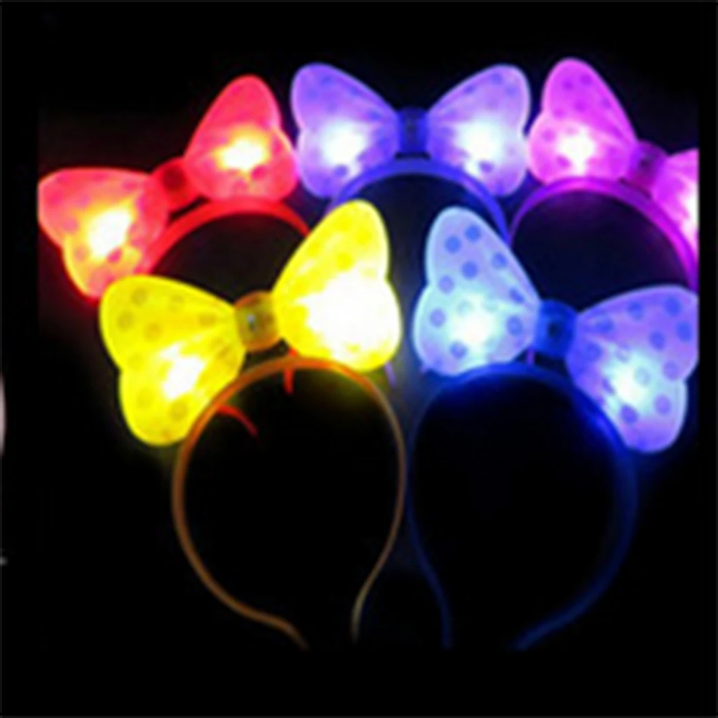 Light-Up Bows LED Headbands Blinking Flashing Rave