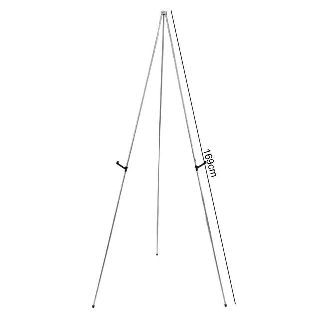 2 Cavalletti Metallici Pieghevoli Altezza 169 Cm - Treppiede Portatile Per Esposizioni, Matrimoni, Poster E Dipinti, Con Piedini Antiscivolo, Peso 1kg, Nero