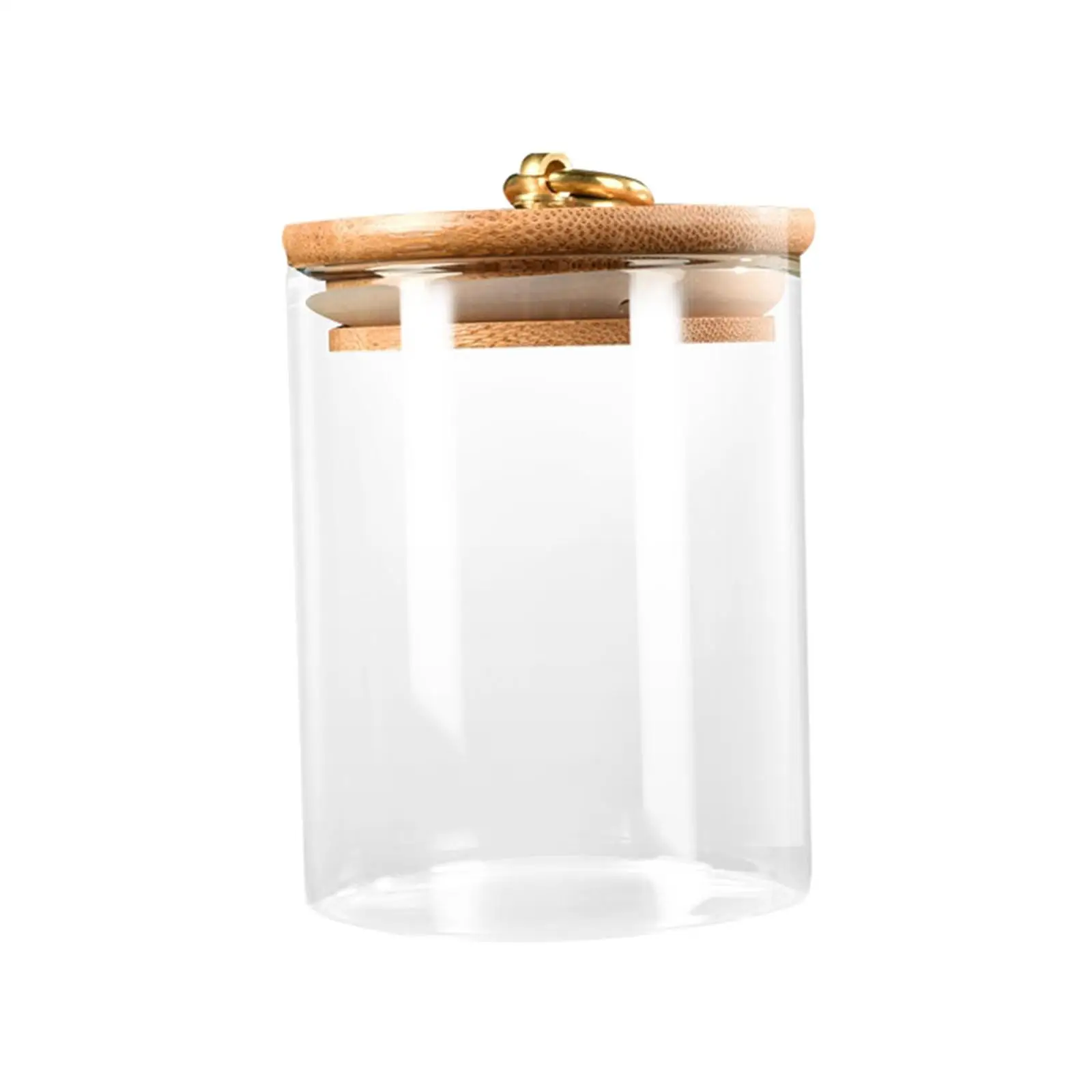 Glass Storage jars kitchen Canisters with Wood Lid for Home Small Items Nuts