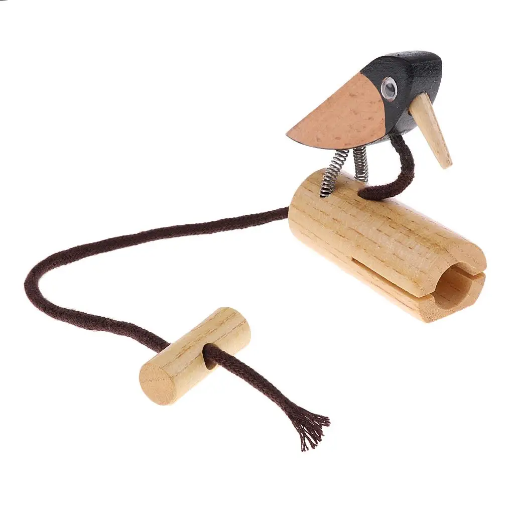 Wooden Bird Clapper Wood Shaker Rattle Percussion Instrument Musical Toy for Kids