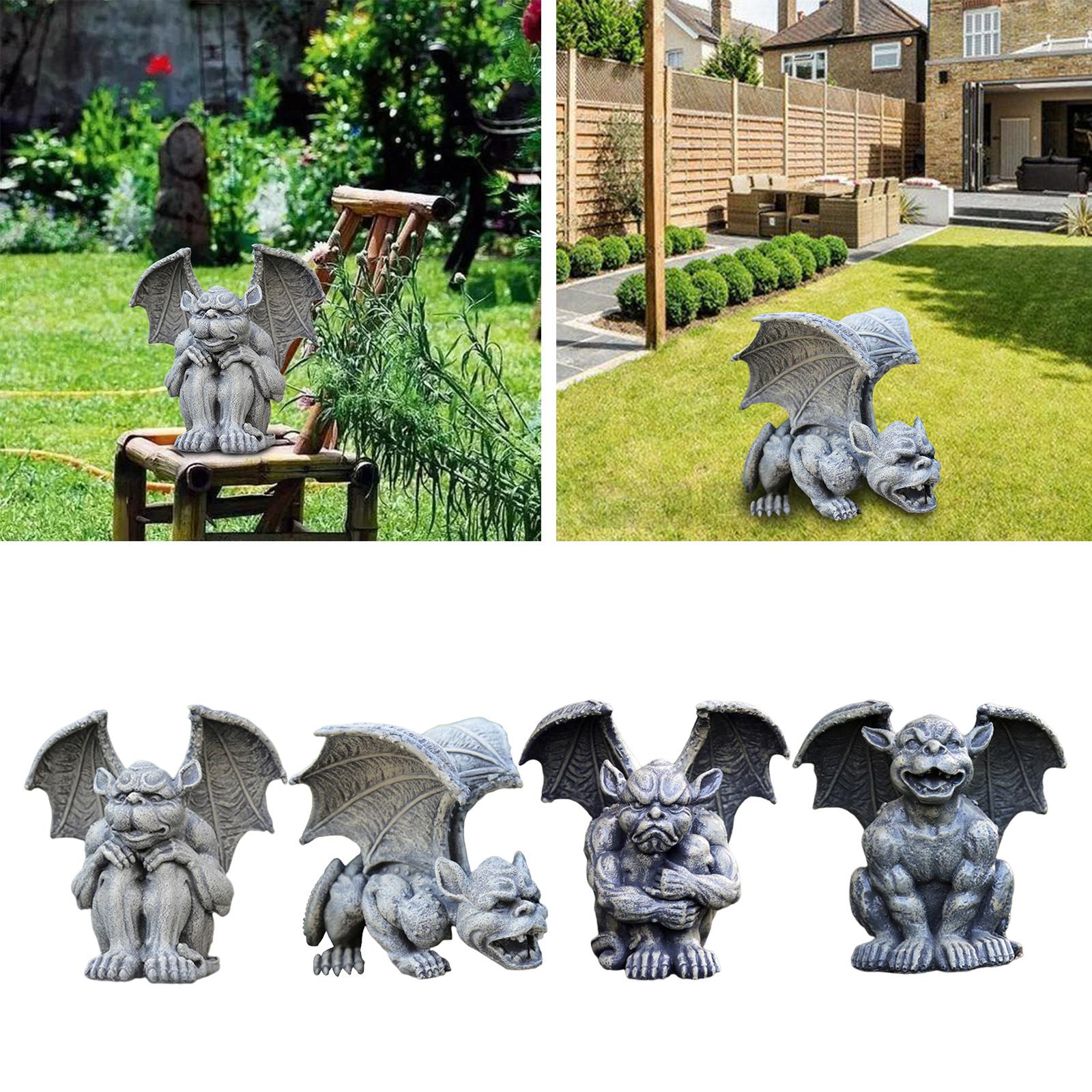 Gargoyle Garden Decor Statue Small Devil Resin Ornament for Outdoor Yard