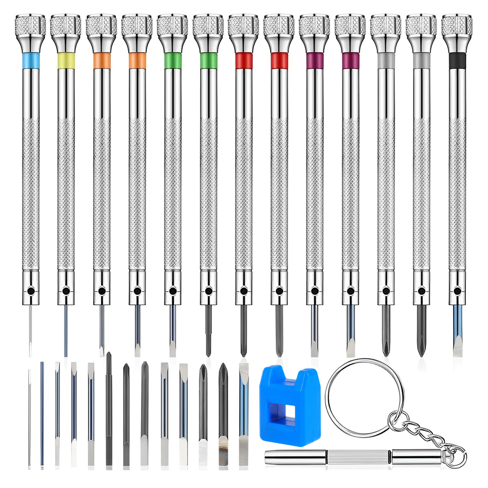 Präzisions-Schraubendreher-Set, 0,6–2,0 mm, Mikro-Kreuz-Schraubendreher-Set aus hochhartem Stahl für die Reparatur von Uhren, Brillen, Arbeiten, Elektronik – Detail 7