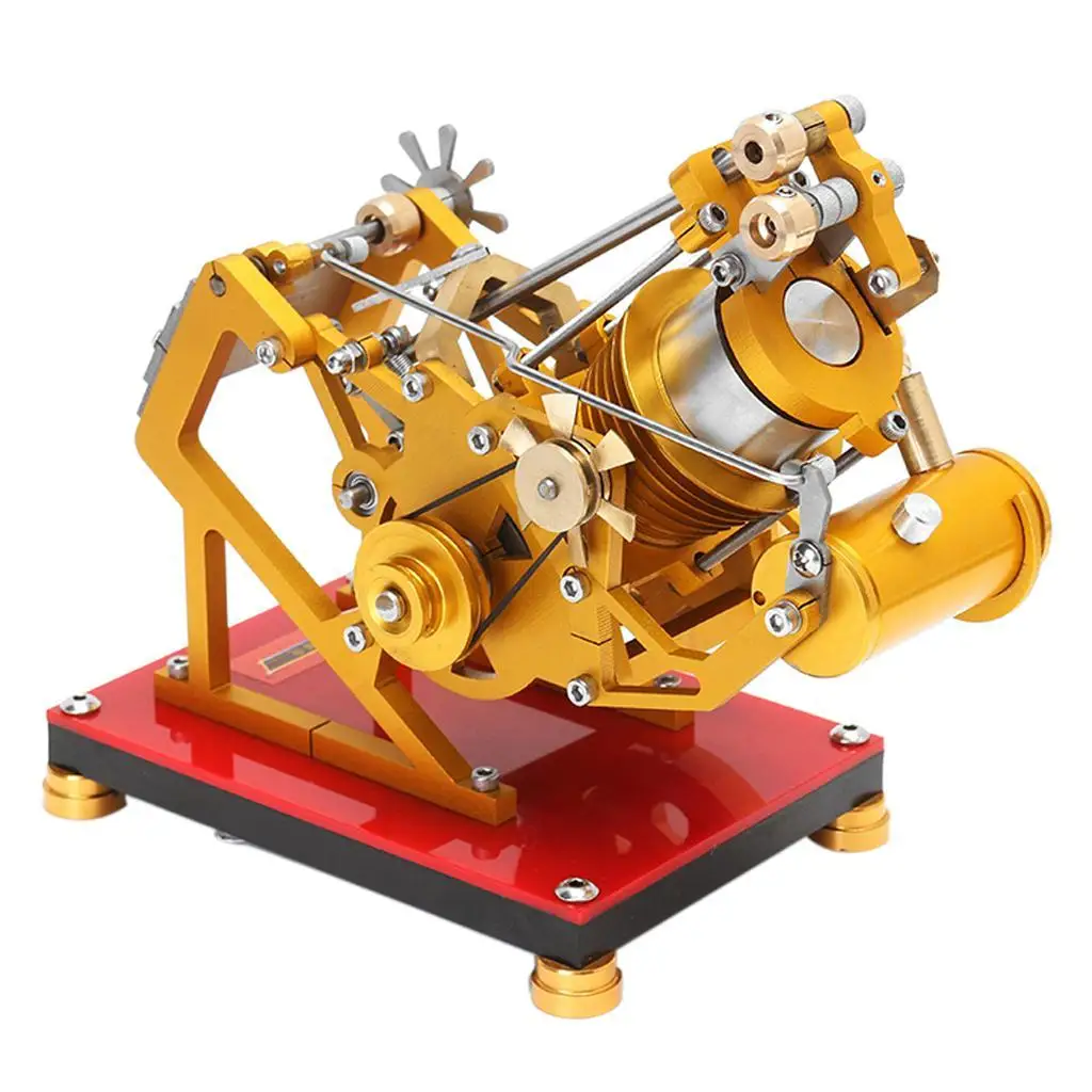 V1-45 Stirling Engine Heat Steam Power Model w/SOHC Motor Device Science Toy 