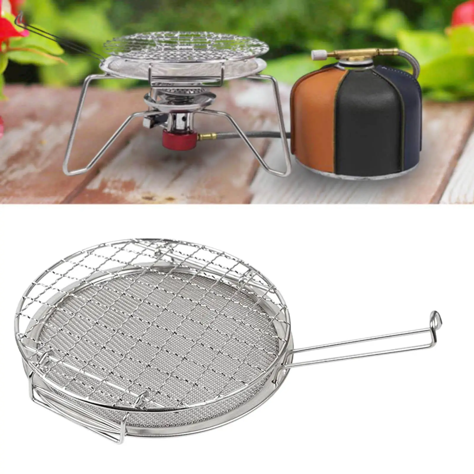 Barbecue Grill Rack Round BBQ Mesh Grill Net Camping Grill for Hiking Travel