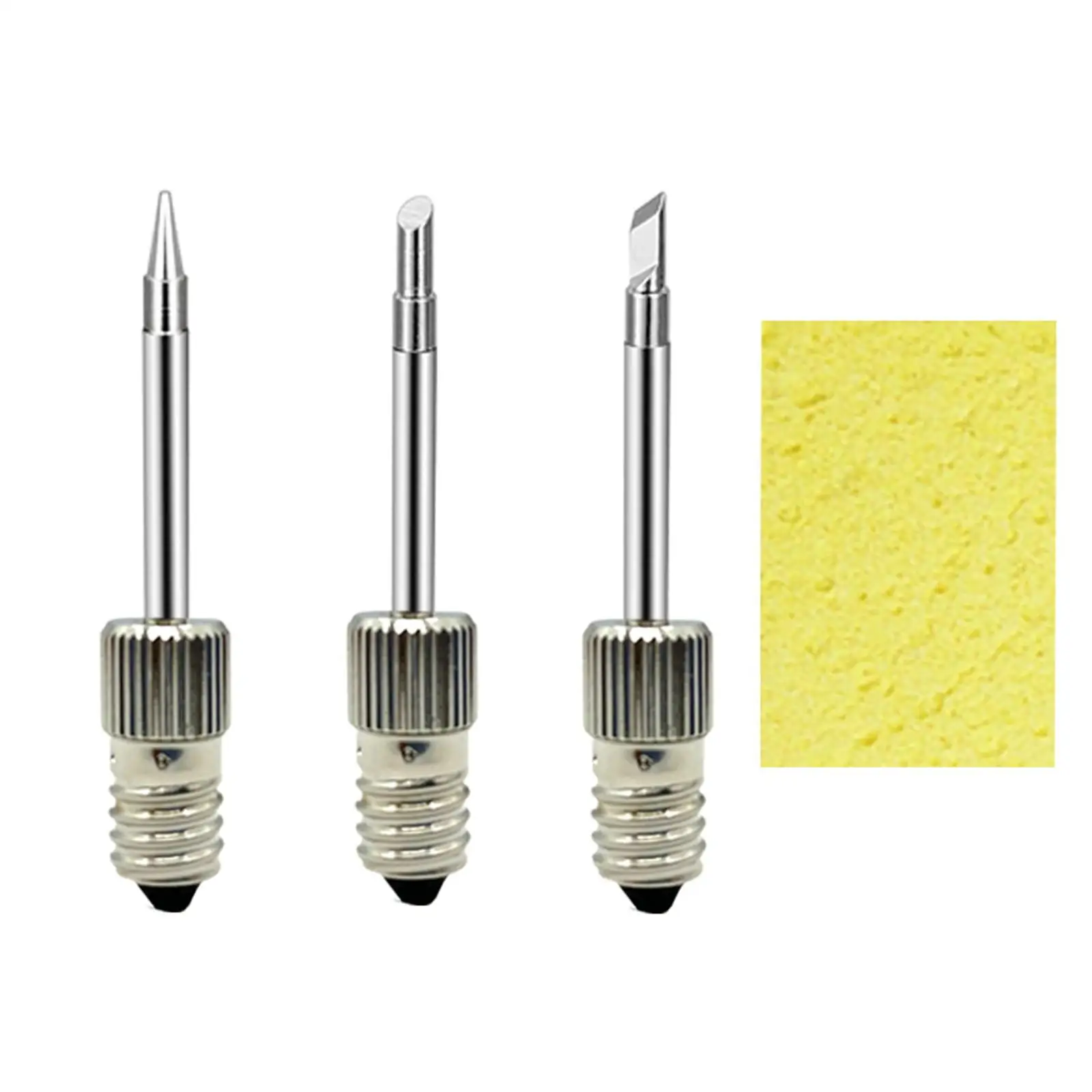 3x Welding Soldering Tips Threaded Soldering head with Cleaning Sponge for Soldering Tips Tools