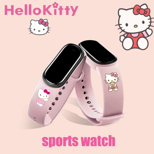 Hello Kitty Smart Watch Electronic Watch Cute Led Sports Waterproof  Children Cartoon Quartz Wrist Watch Girls Silica Gel Clocks - T-shirts -  AliExpress