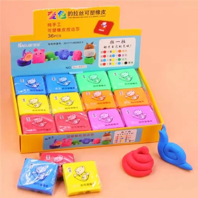Knead Erasers,36Pcs 4 Colors Art Drawing Erasers Sketching Erasers  Shapeable Eraser Moldable Eraser Painting Art Supplies for Students Drawing