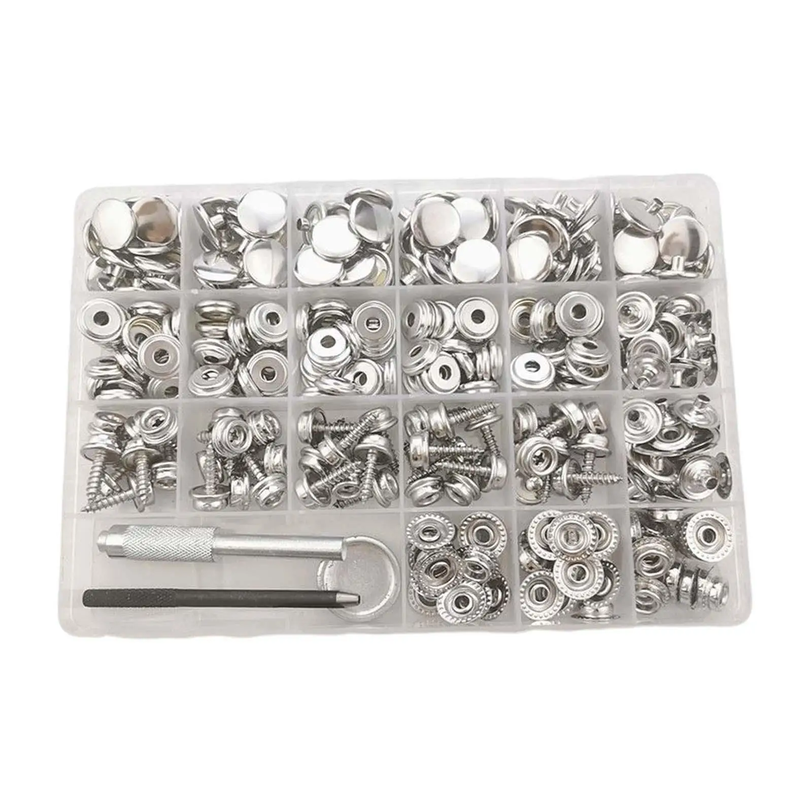 Metal Snaps Buttons Screw Snaps Leather Rivets and Snaps Screws Press Button 90 Pairs for Furniture