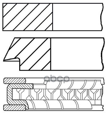 Кольца поршневые к-кт STD на 1 поршень  BMW 5(E34)/5(E39)/X5(E53)/7(E38) M62B44/M60B30