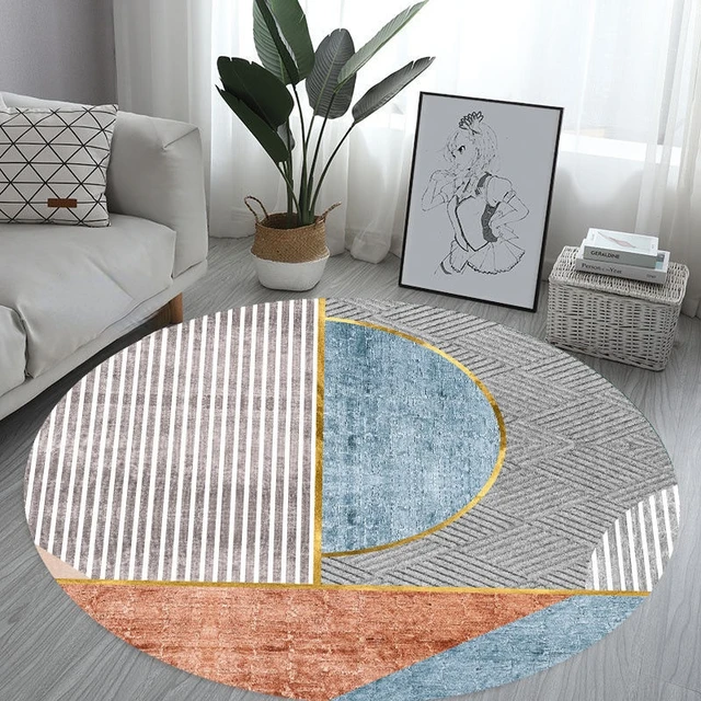 Grand tapis rond monochrome minimaliste, tapis de canapé décoratifs, tapis  de sol en polyester pour la maison, salon, chambre à coucher, table à  manger, crème - AliExpress