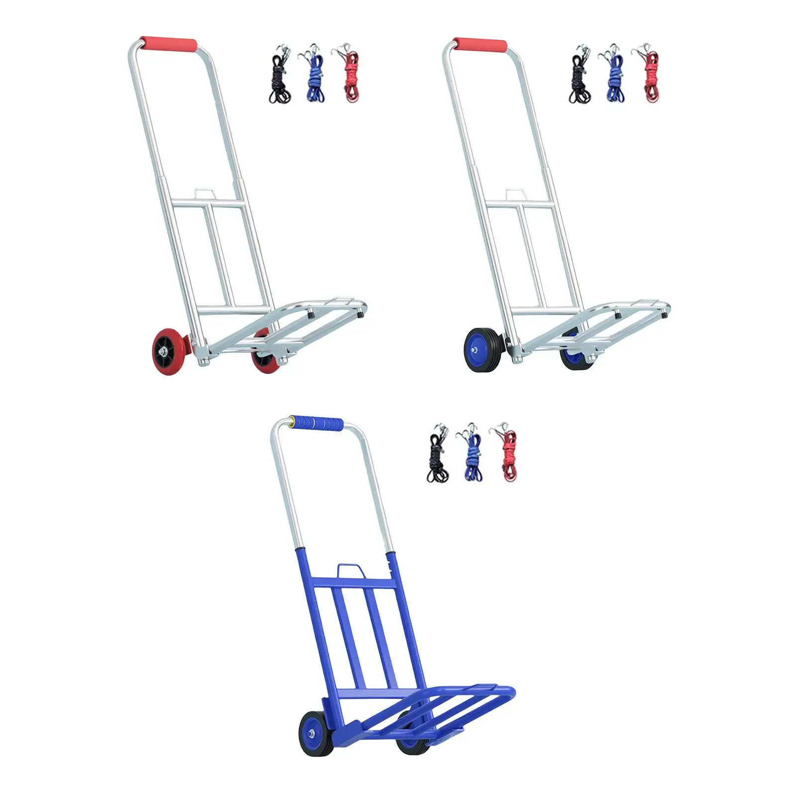 Foldable Hand Cart Rubber Wheels Foldable Platform Truck Cart for Moving Transportation Travel Shopping Office
