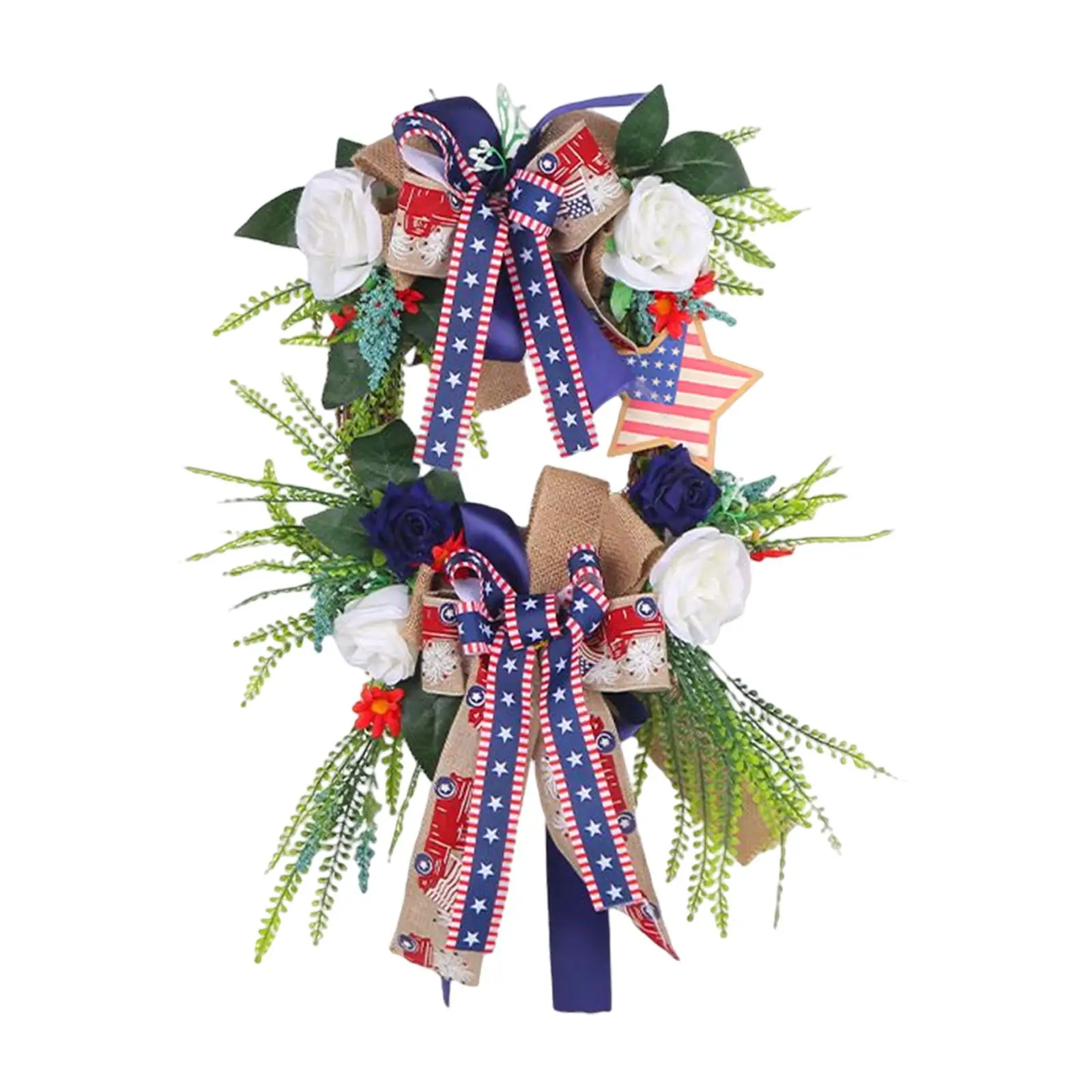 American Independence Day Wreath American Flag Floral Wreath