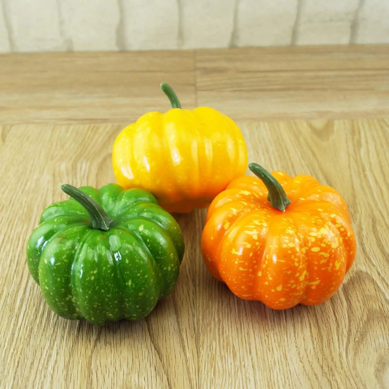 3Pcs Artificial Pumpkin Decoration Foam for Mantel Shelf Kitchen Fall Decor