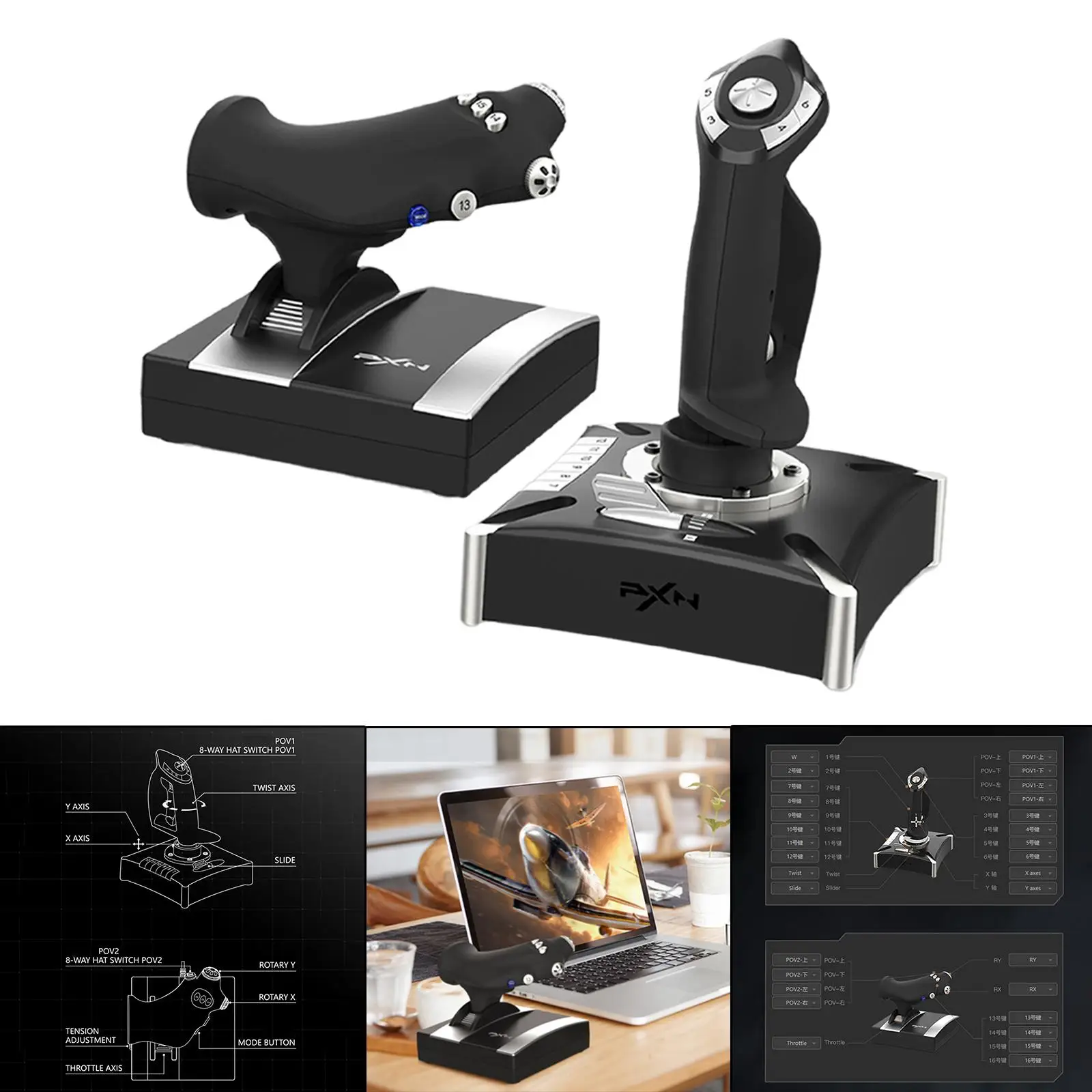 Flying  Key Mapping Throttle And Stick Simulation Controller for PC