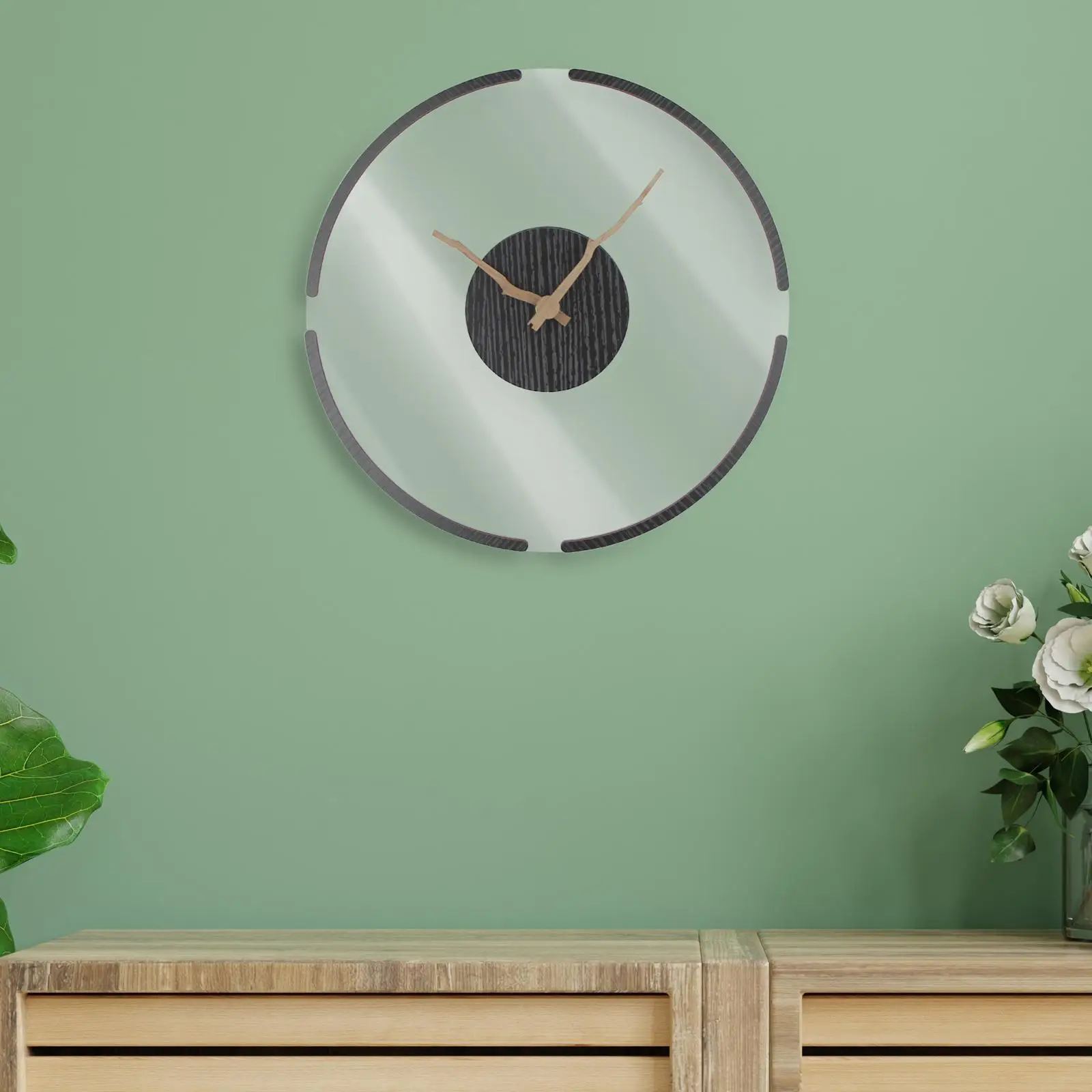Nordic Style Round Wall Clock 12inch Quiet Large Modern Simple for Bedroom Living Room Hotel Office Decoration