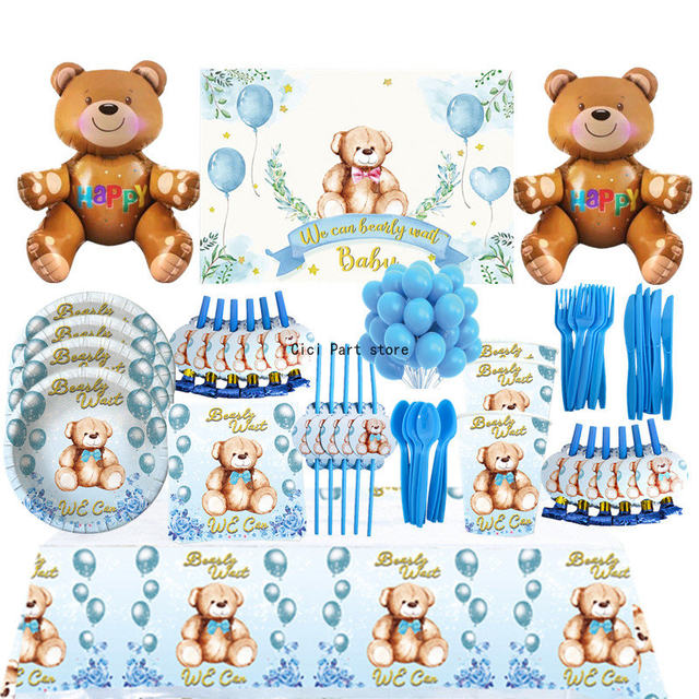 Grandes assiettes rondes en papier d'ours en peluche