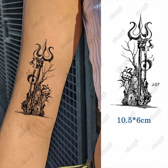 Om and Trishul tattoo on arm - Ace Tattooz