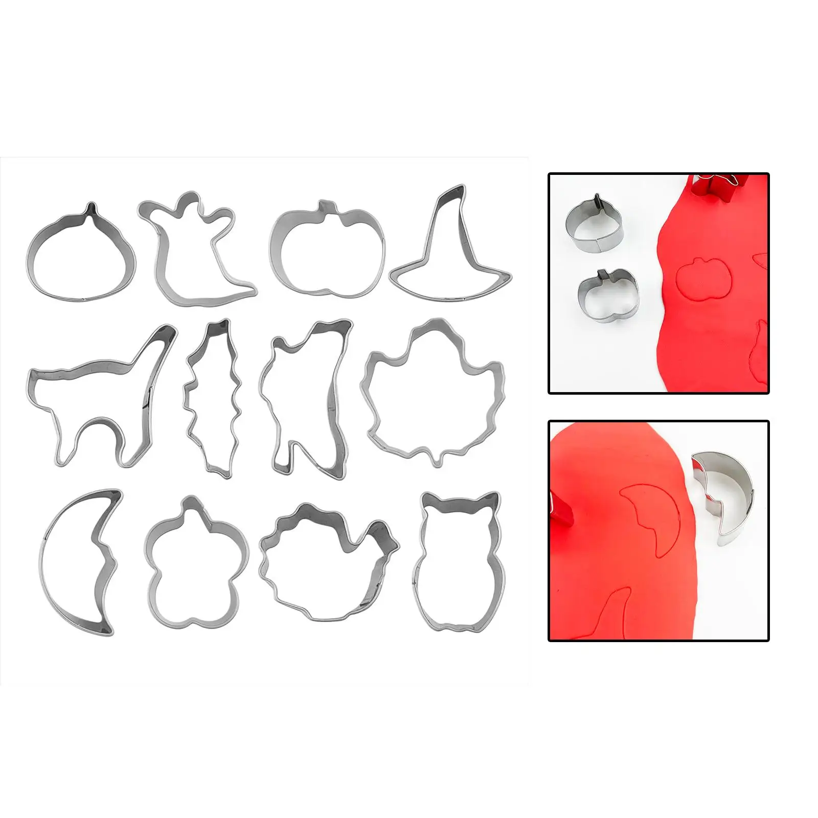 12Pcs Polymer Clay Cutter Halloween Easy Cleaning DIY Earring Cutting Model