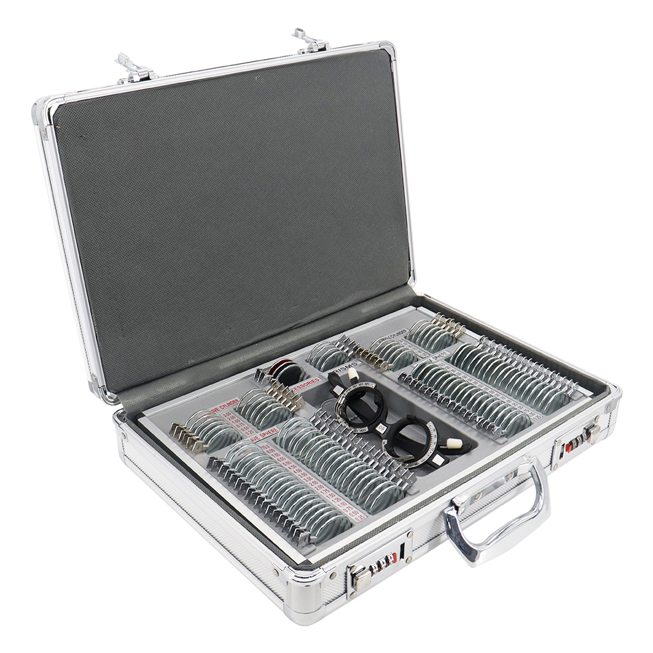 Optometry Equipment 104 Trial Lens Set Metal Rims Aluminium Case with Free Trial Frame