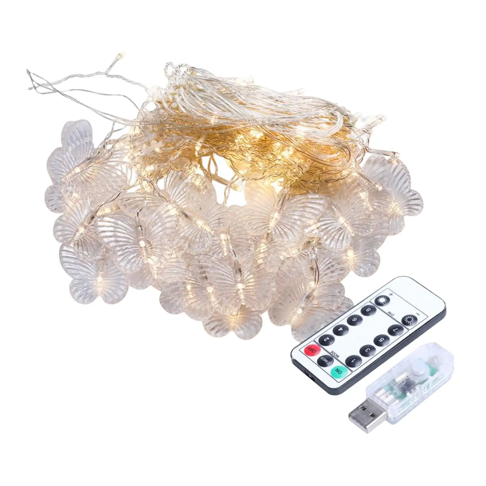 Curtain Lights Fairy String Lights Pendant Lamp Remote Control LED Butterfly Icicle Light for Festival Wedding Room