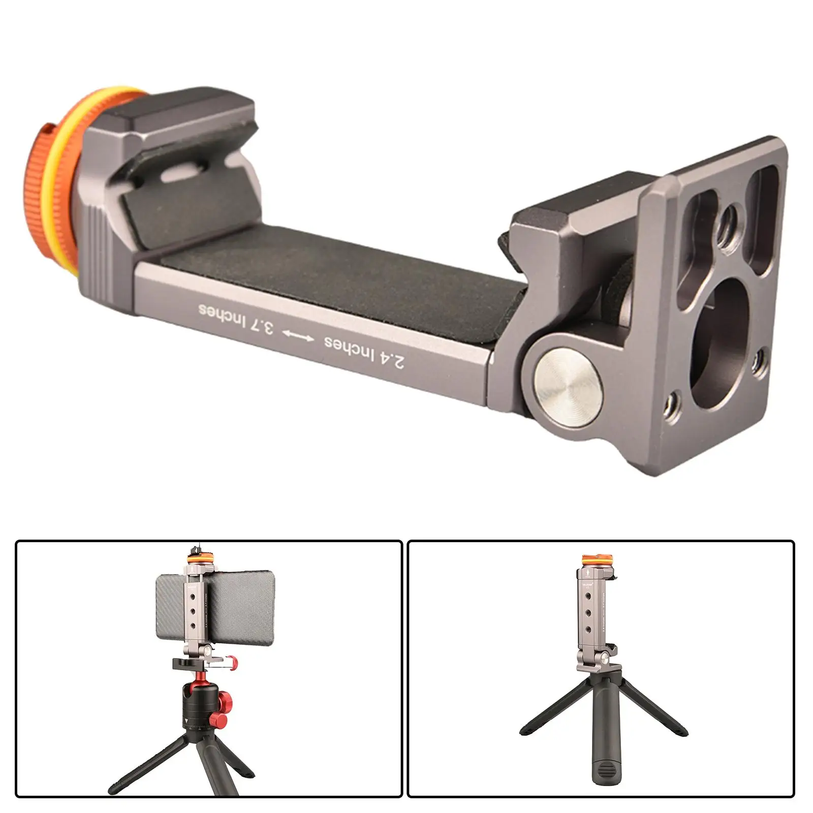 Metal Phone Clamp Phone Mount Holder Bracket Tripod Mount Adapter Smartphone Clip for video stream Vlogging Phone