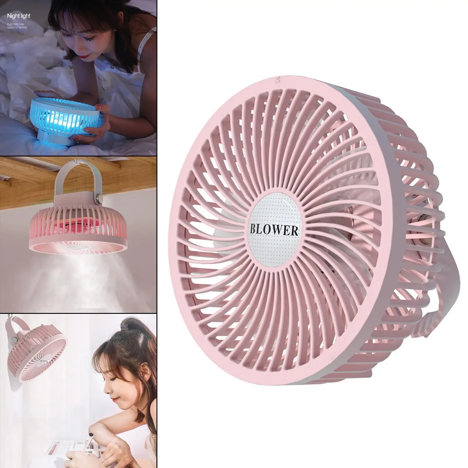 Mini Fan Long Lasting Strong Wind Three Speeds Adjustable Small Desk Fan for Camping