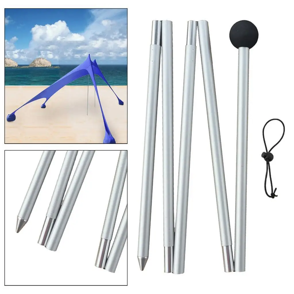 Tent Poles Canopy Rods Hiking 1.6M Adjustable Aluminum Alloy Awning Support Pole