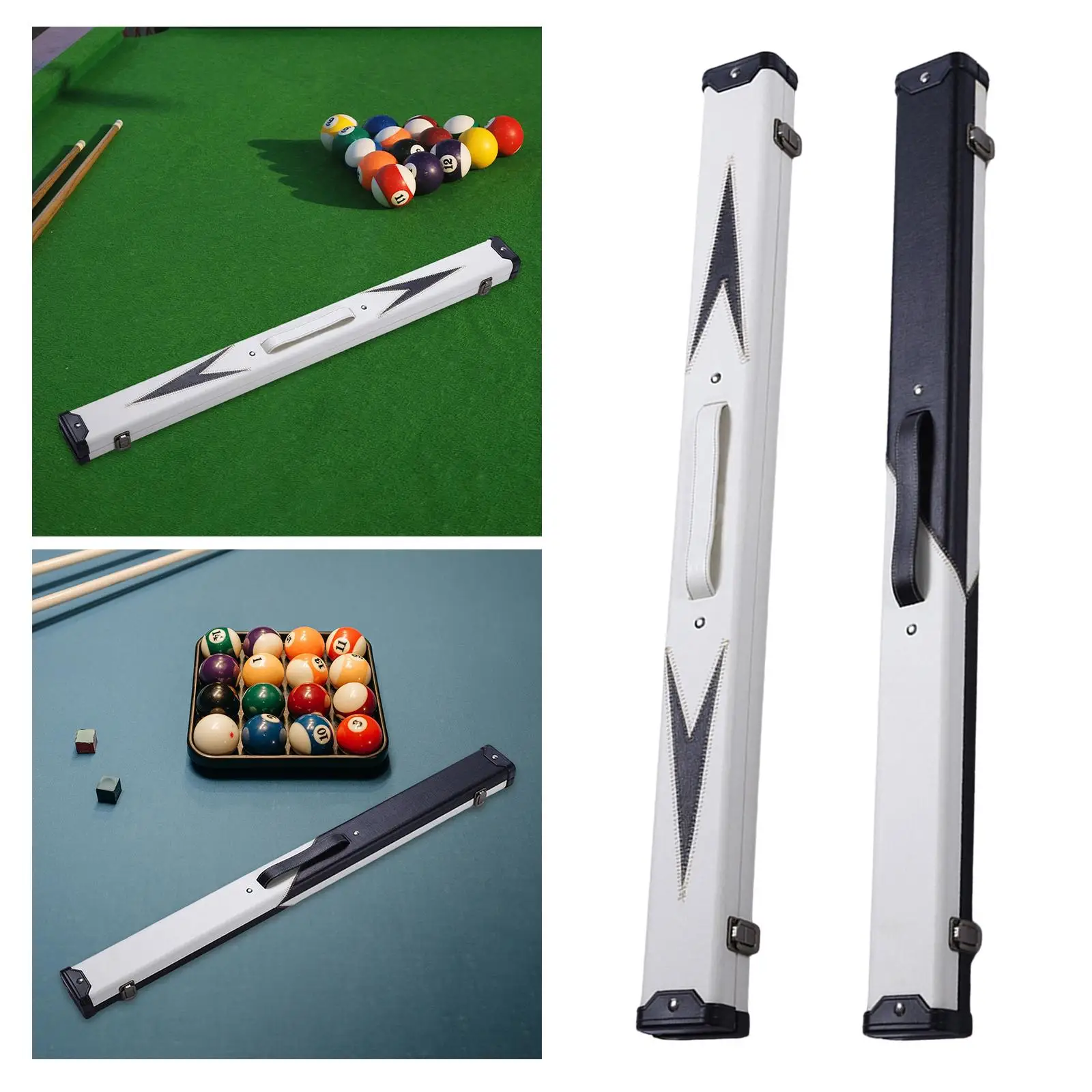 Billiards Pool Hard Case Carrying Organizing Holds Shaft for 1/2 Snooker