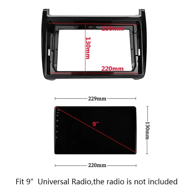 9 Inch universal Car Radio Fascias For VW Volkswagen POLO Sedan 2008-2020  car radio Stereo Panel Dashboard Installation Trim - AliExpress