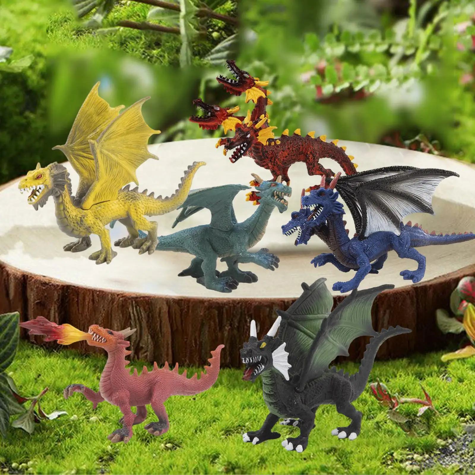6 Pieces Dragon Figurines Colorful Educational Toy Doll Dragon Figures Kids Toy Action Figurine for Party Prop Collection