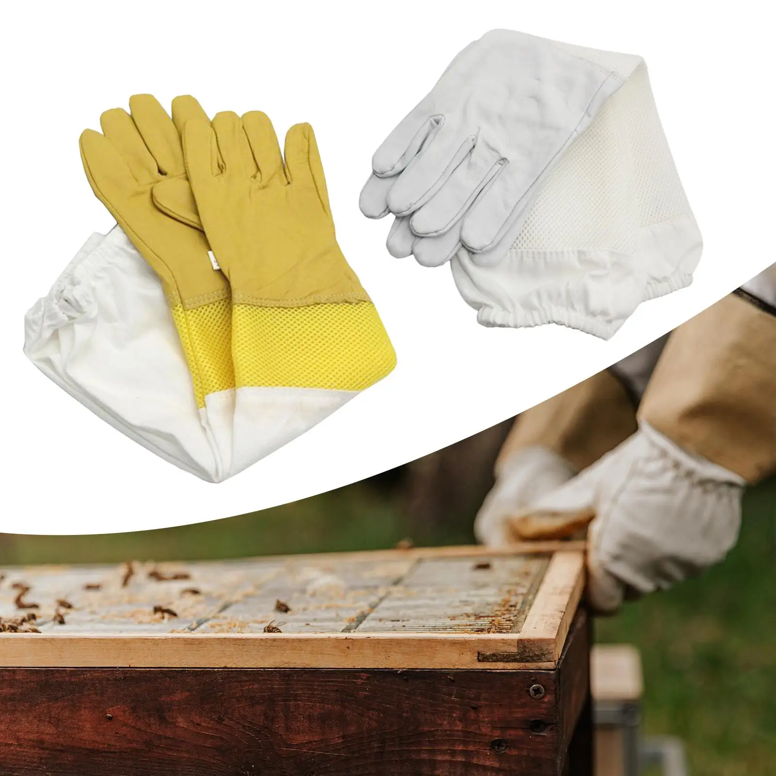 Beekeeping Gloves Protective Sleeves Anti Sting Durable Comfortable Beekeeper Gloves for Unisex Adults Women Cactus Rose Pruning