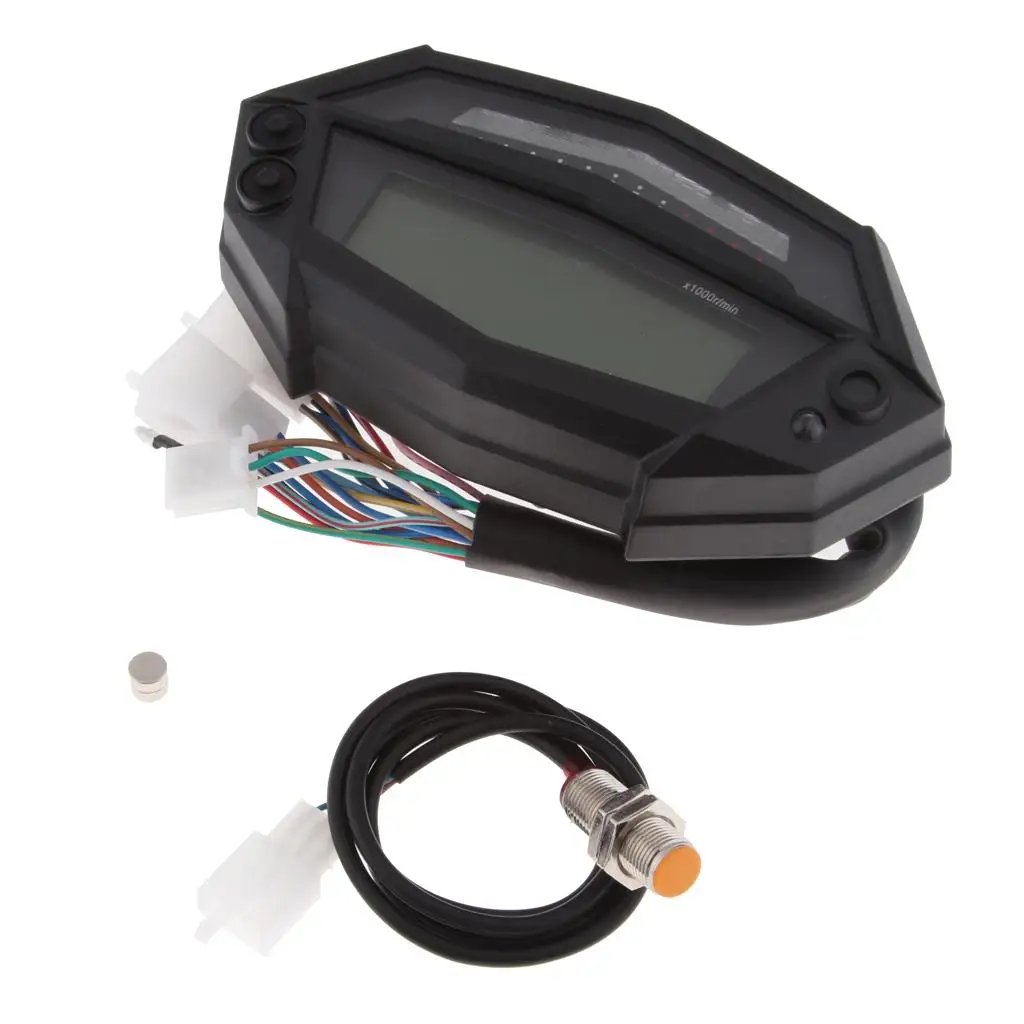 Digital LCD Backlight Motorcycle Speedometer Odometer For 