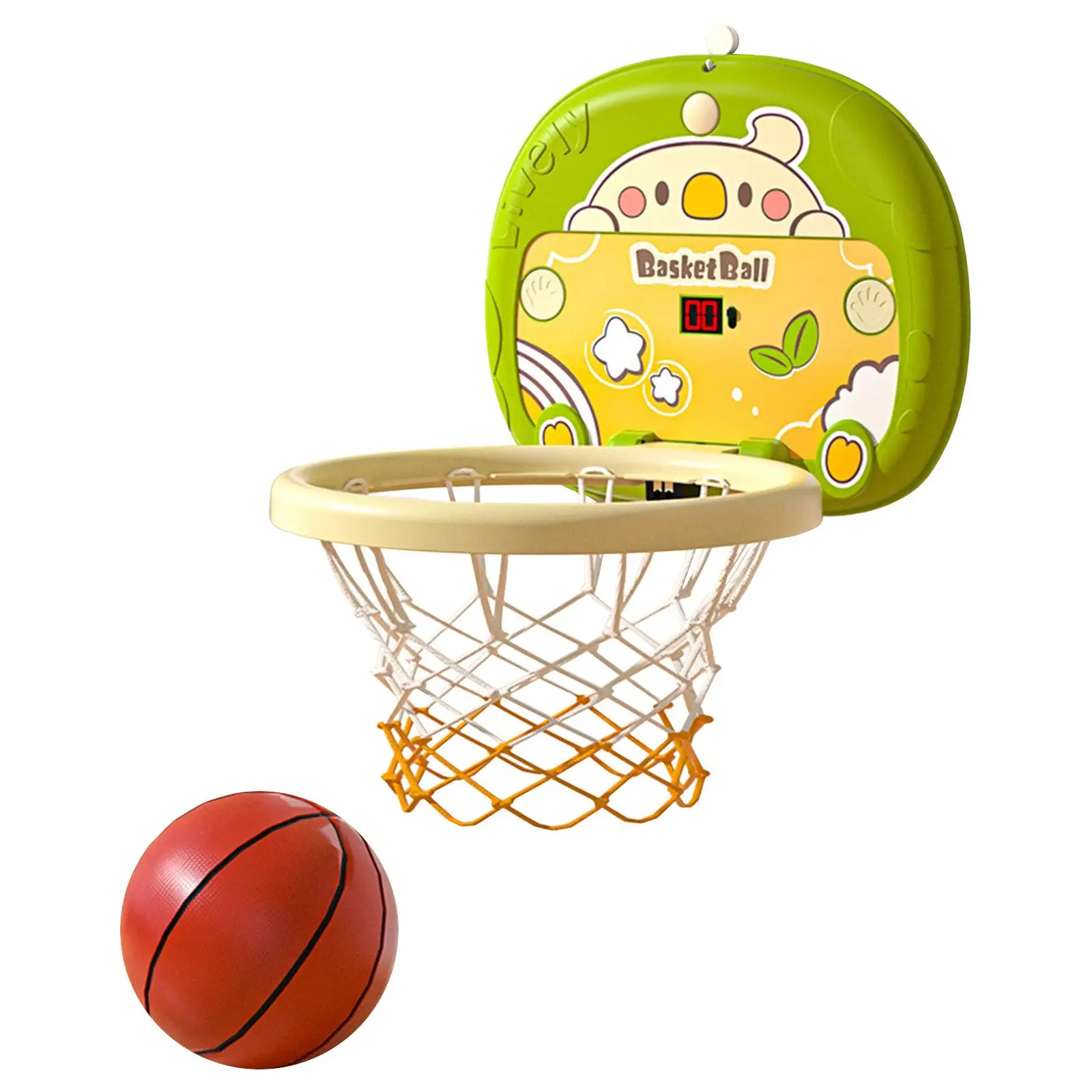 Basketball Hoop Set Hanging Portable Foldable on Door Scoring Basketball Backboard Toy for Kids Playing Backyard Garden Children