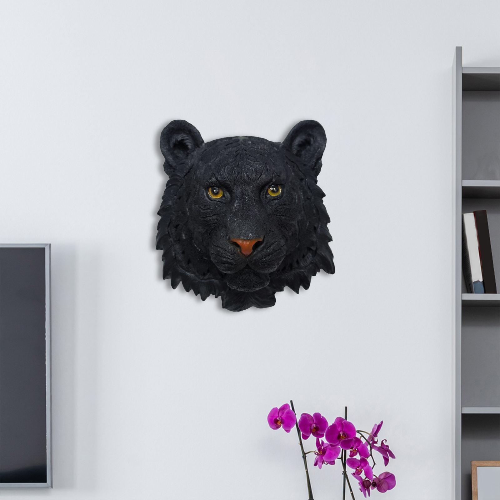 Wall Mount Animal Head Statue Resin Sculpture Modern Lifelike Artwork Crafts for Living Room Dining Room Decor Gift Collection