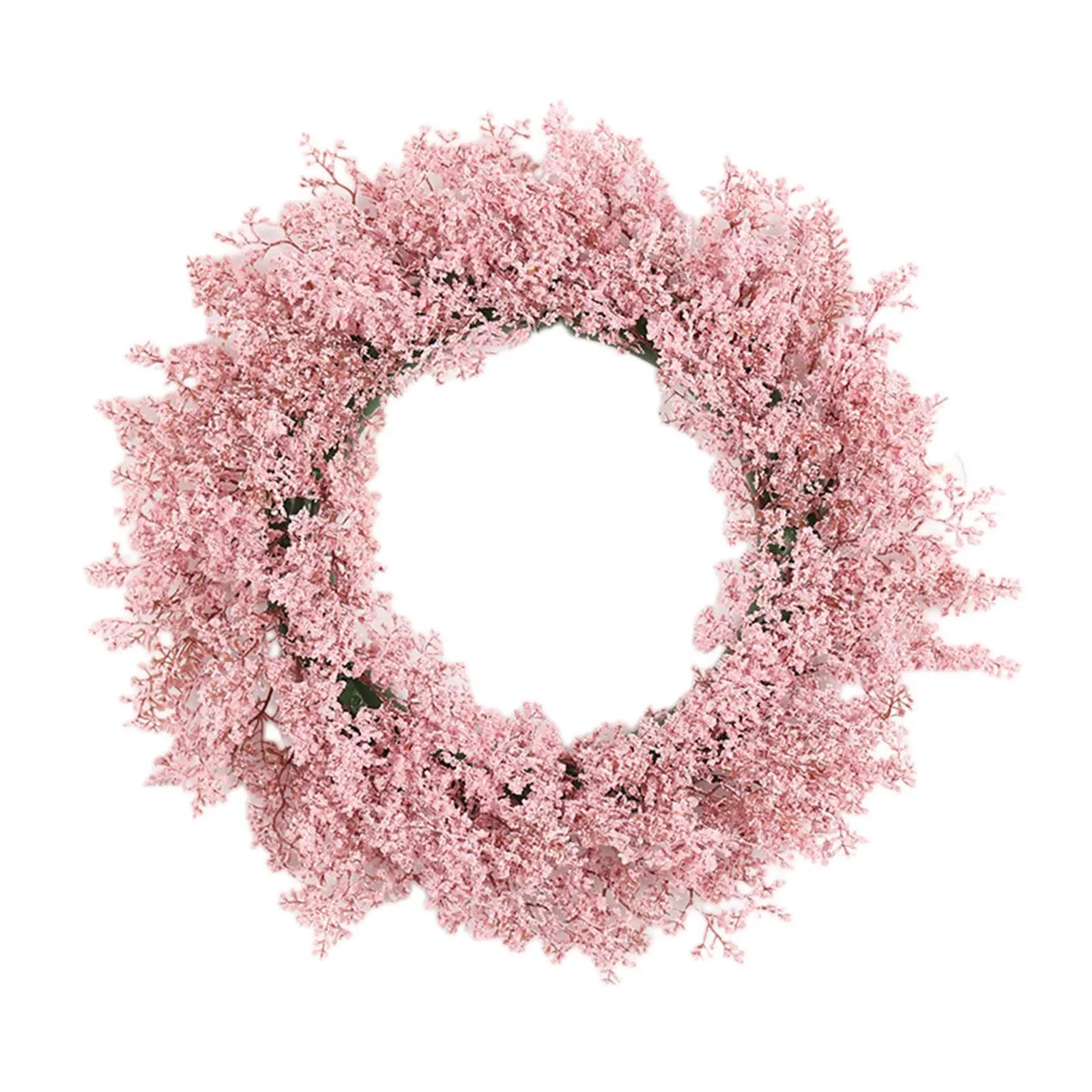 Artificial Flocked Flowers Wreath Floral Wreaths for Holiday Spring Summer Farmhouse Decoration