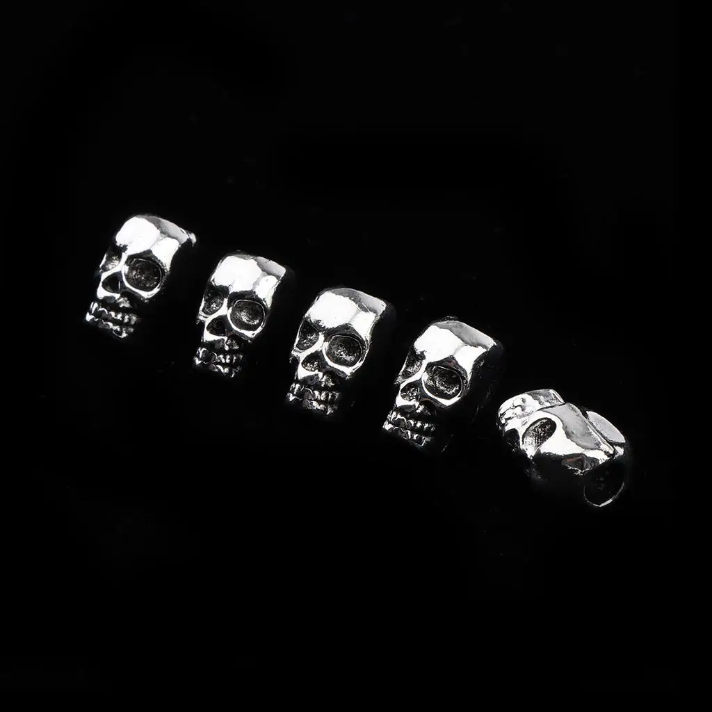 60pcs Cool Skull Vikings Beads  Decorations Cuffs Clips Accessories for Braiding Hair Bracelet Necklace DIY