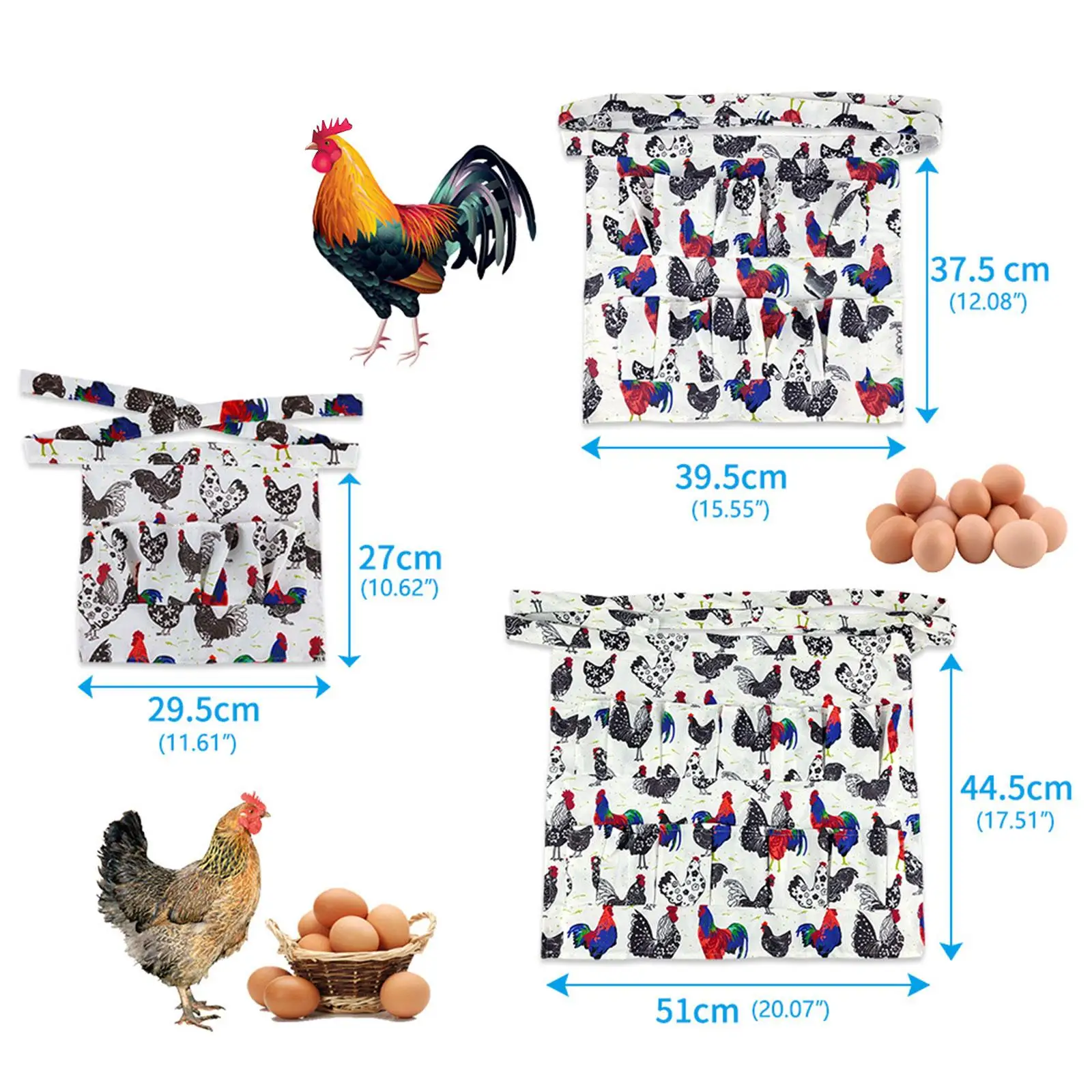 Eggs Collecting Apron Gathering Egg Carrier with Pockets Holding Fresh Eggs Holder for Garden Farmhouse Gardening Adults Outdoor