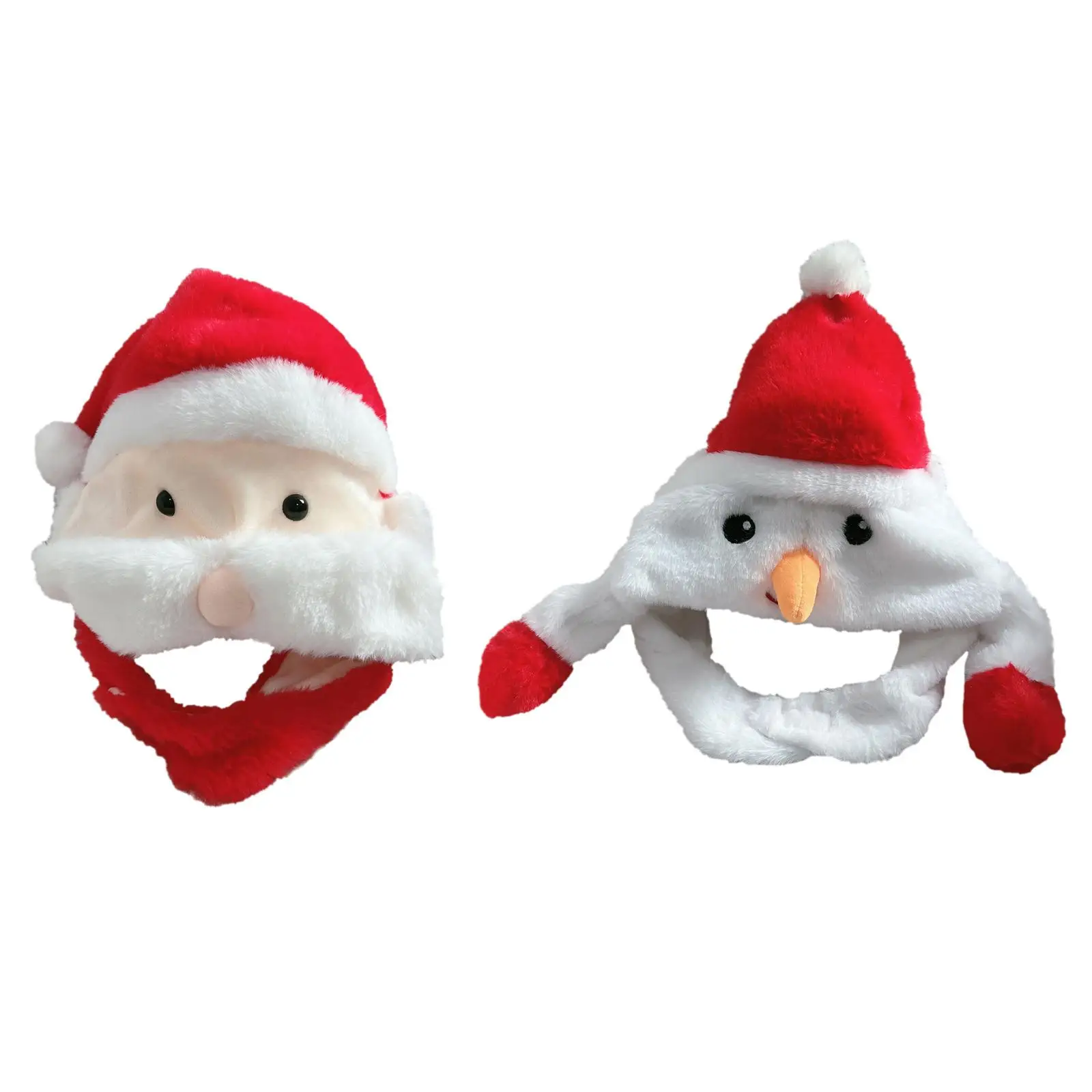 Soft Christmas Plush Hat Adult Kids Holiday Decorations Winter Novelty Headgear Warm Xmas Hat Funny for Dress Festival Party