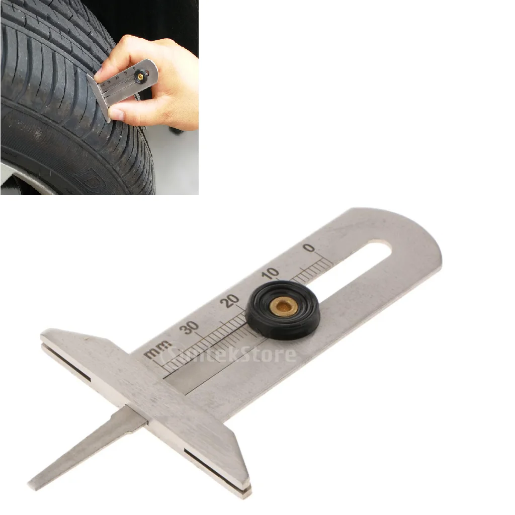 Stainless Steel taper 0~30mm Tyre Tire Veins Tread Depth Gauge Caliper
