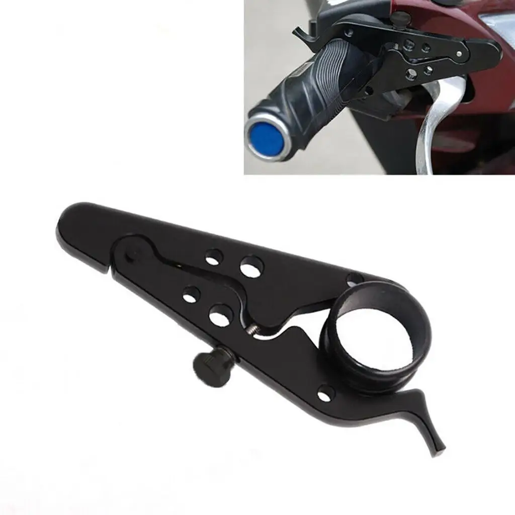 Adjustable Universal Motorcycle Throttle Lock Cruise Control Black Aluminum