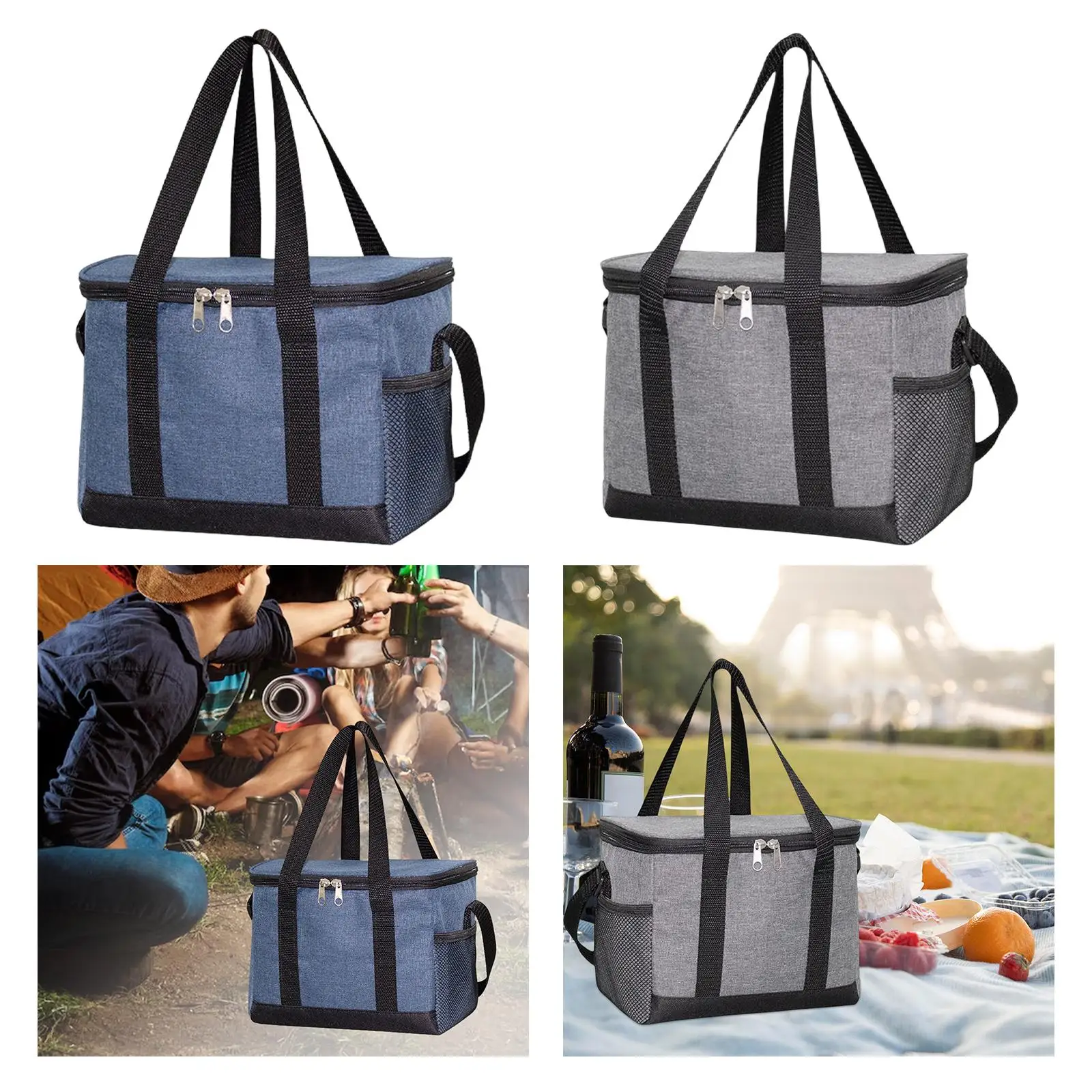 Insulated Lunch Shopping Bag Waterproof Reusable Outdoor Portable for Picnic