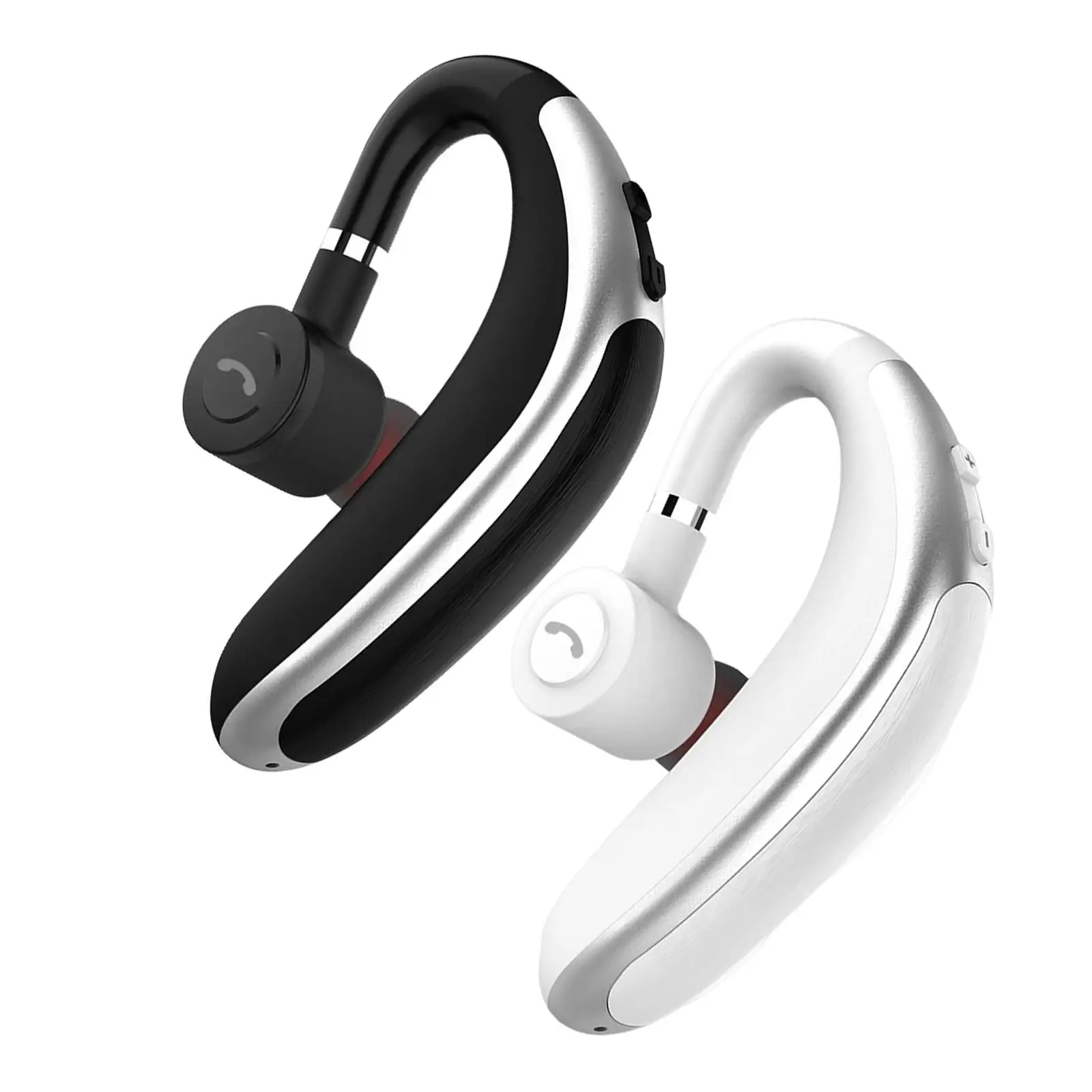 Single Ear Hook Bluetooth Headset with Rotatable Mic Stereo Lightweight Noise Cancelling Bluetooth Earpiece for Driving Office