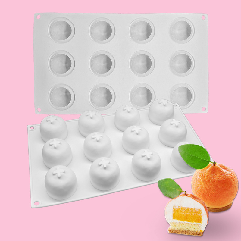 8 hohlraum Orange Silikon Form Obst Mousse Mould Citrus Kuchen Dessert Mouler Mandarine Gebäck Formen Küche Zubehör – Detail 2