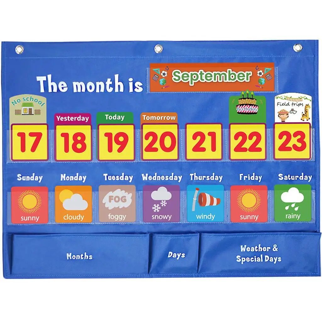 Calendar Weather  Chart Educational Home Bedroom Learn Kids Gifts